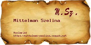Mittelman Szelina névjegykártya